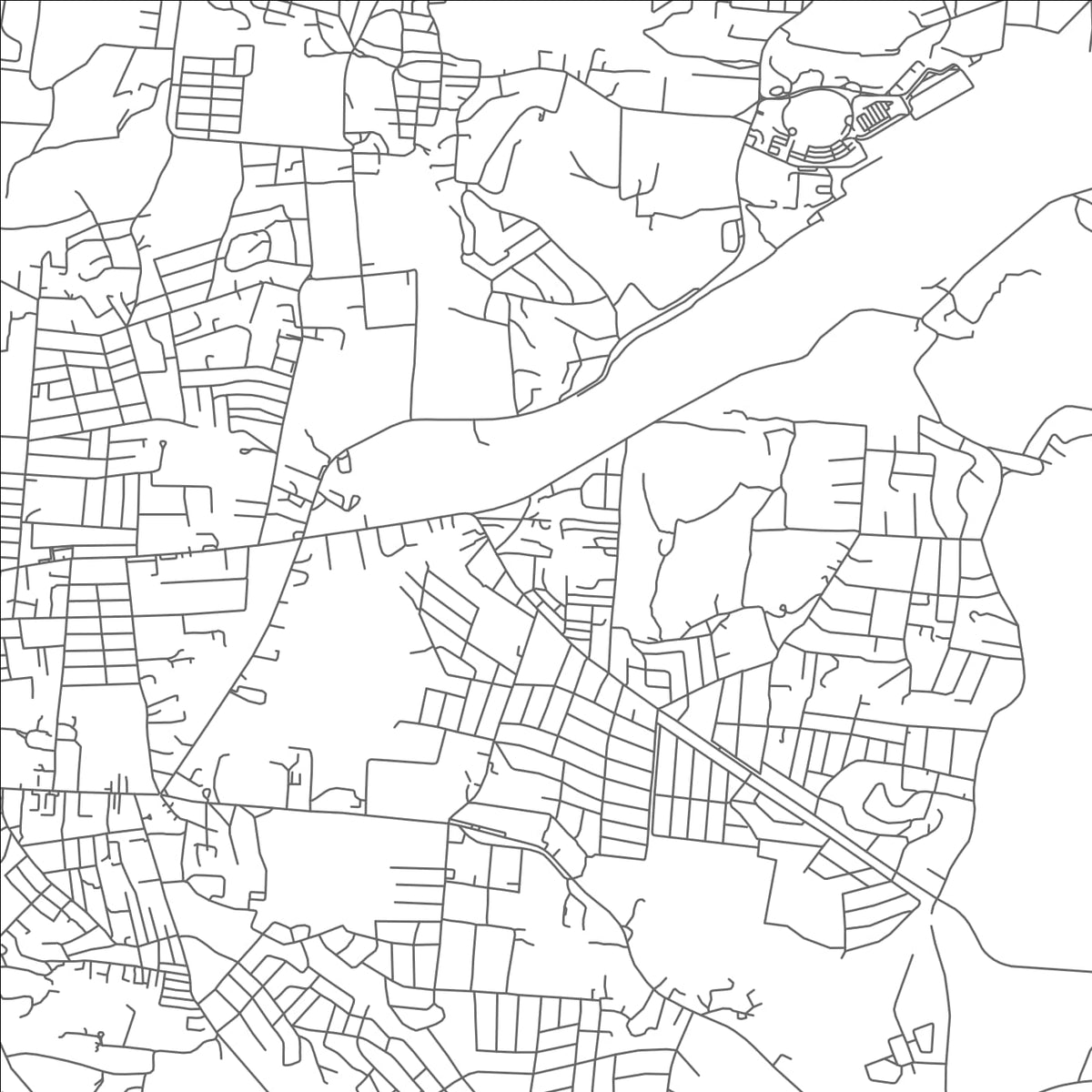 ROAD MAP OF OSBOURN, ANTIGUA AND BARBUDA BY MAPBAKES