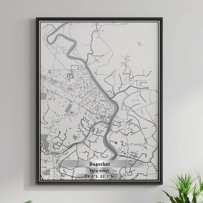 ROAD MAP OF BAGERHAT, BANGLADESH BY MAPBAKES