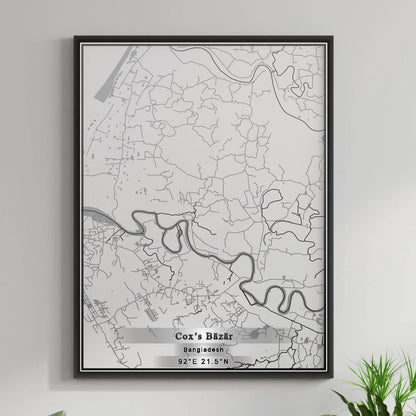 ROAD MAP OF COX’S BĀZĀR, BANGLADESH BY MAPBAKES