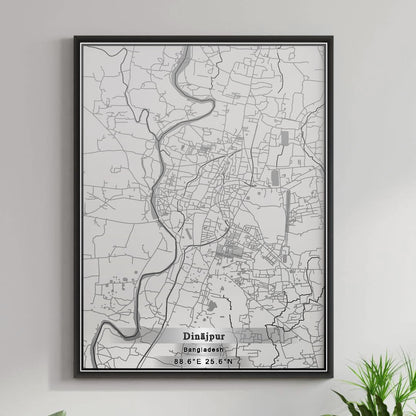 ROAD MAP OF DINAJPUR, BANGLADESH BY MAPBAKES