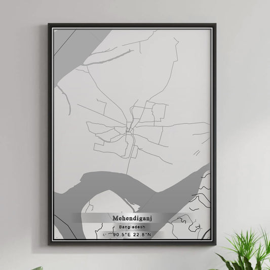 ROAD MAP OF MEHENDIGANJ, BANGLADESH BY MAPBAKES