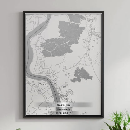 ROAD MAP OF SAKHIPUR, BANGLADESH BY MAPBAKES