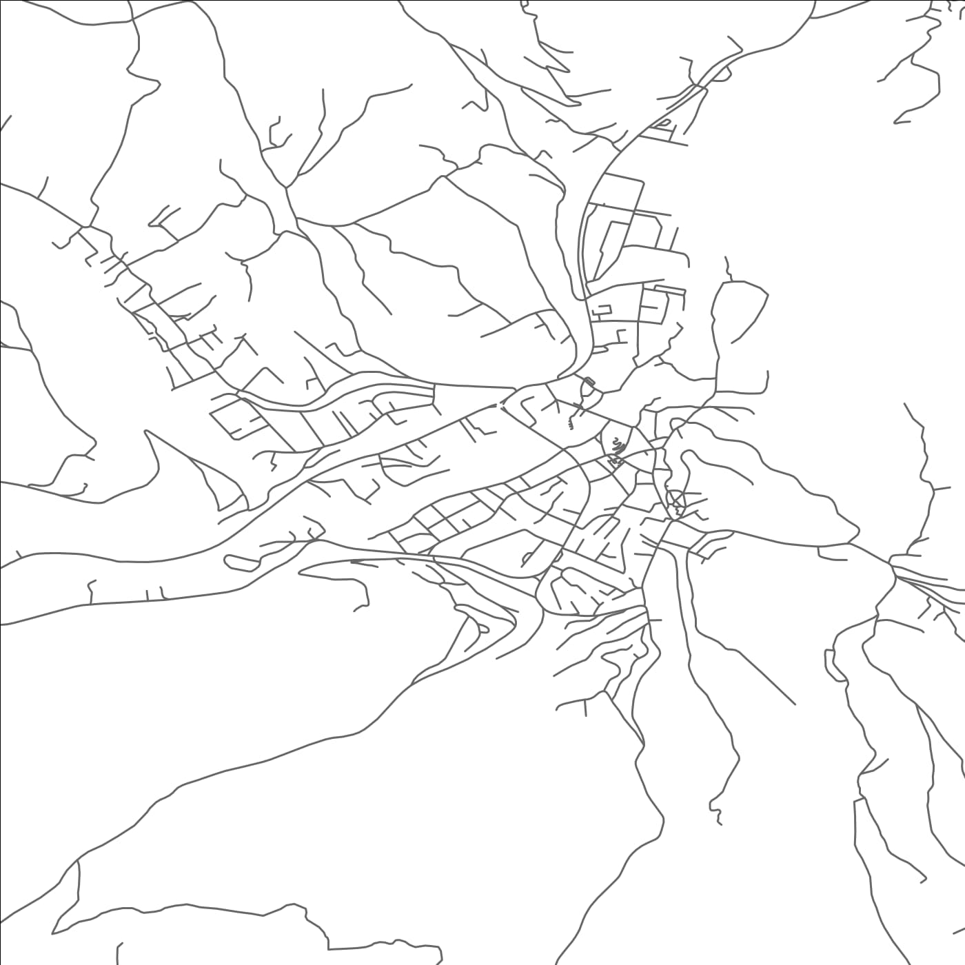 ROAD MAP OF BOSANSKA KRUPA, BOSNIA AND HERZEGOVINA BY MAPBAKES