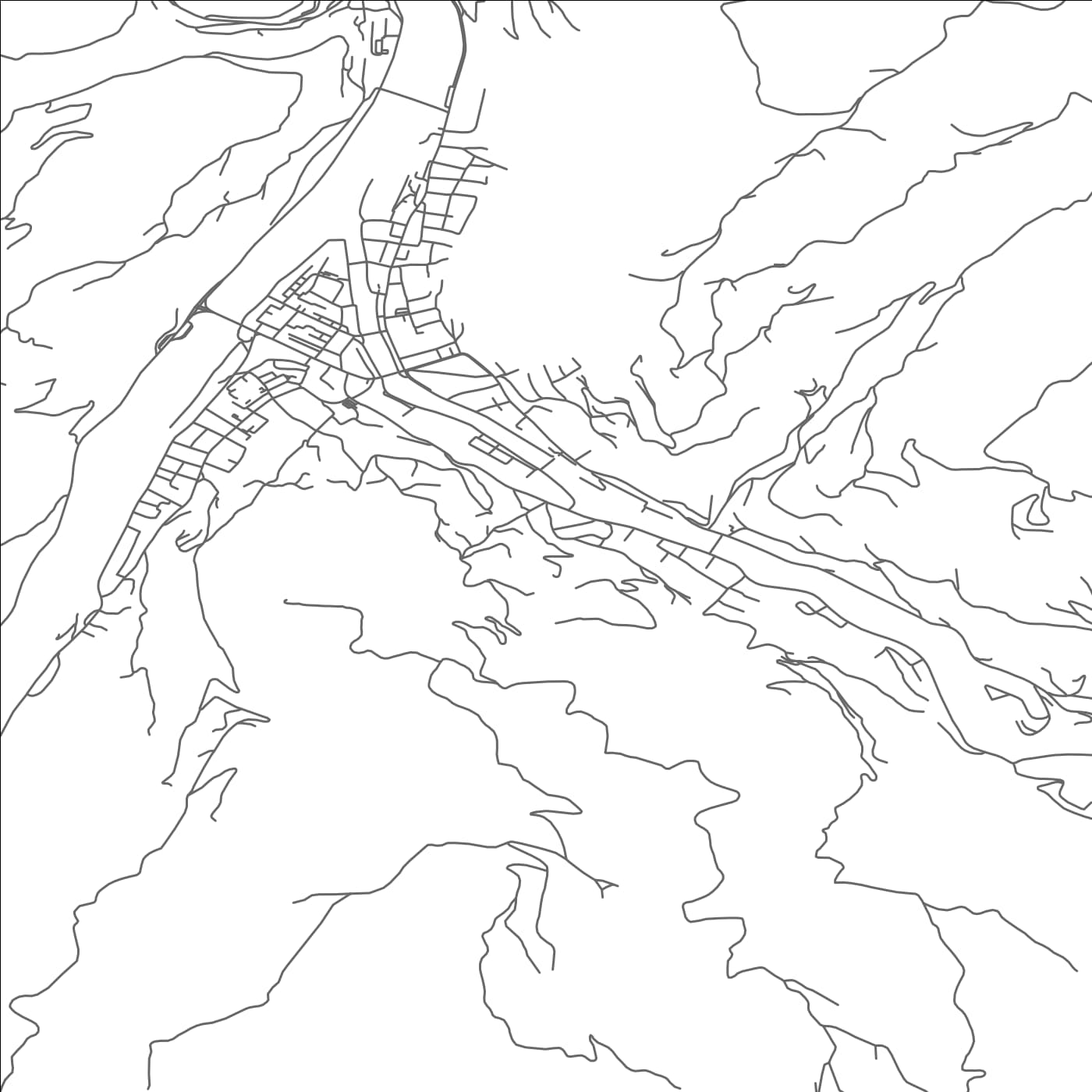 ROAD MAP OF FOCA, BOSNIA AND HERZEGOVINA BY MAPBAKES