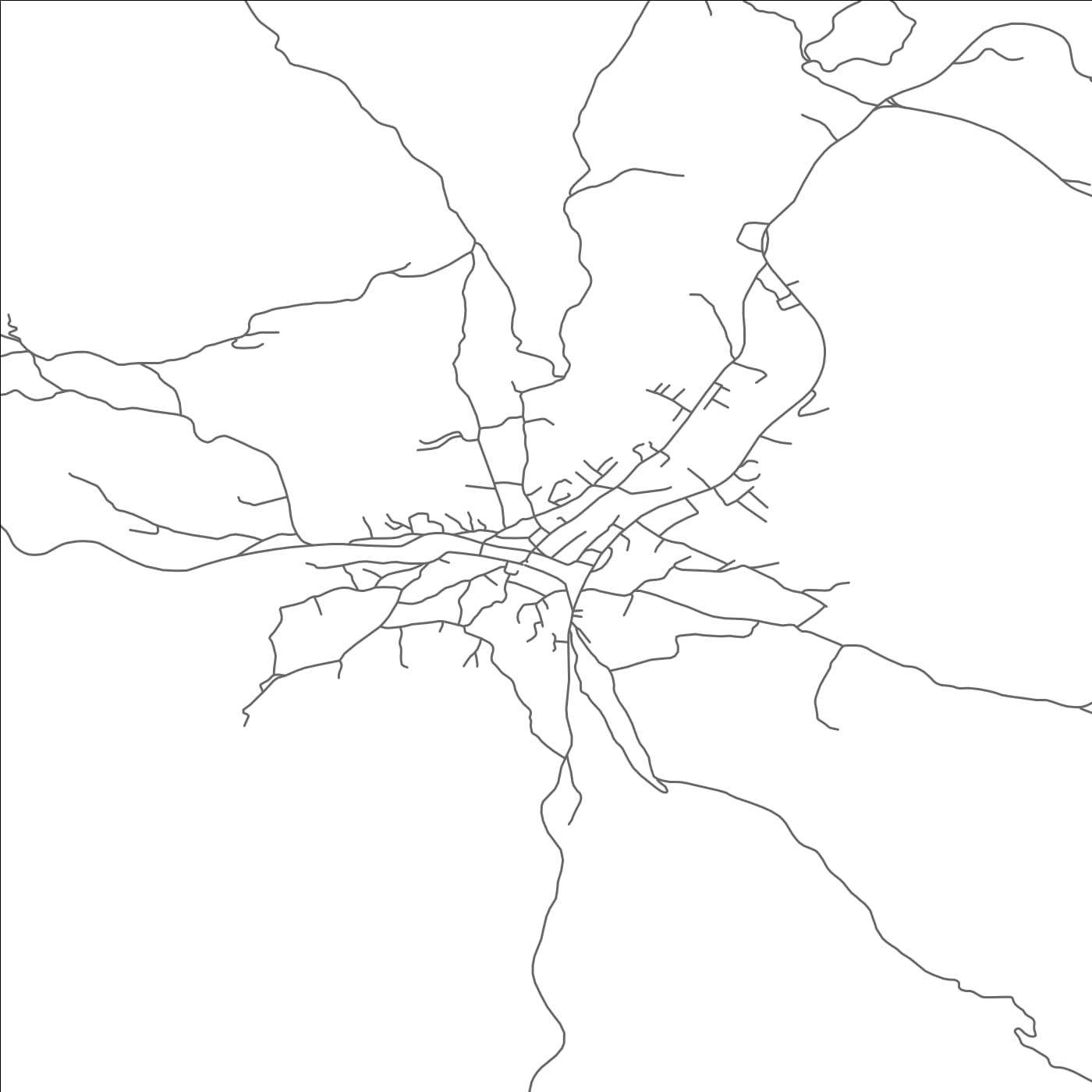 ROAD MAP OF KLADANJ, BOSNIA AND HERZEGOVINA BY MAPBAKES