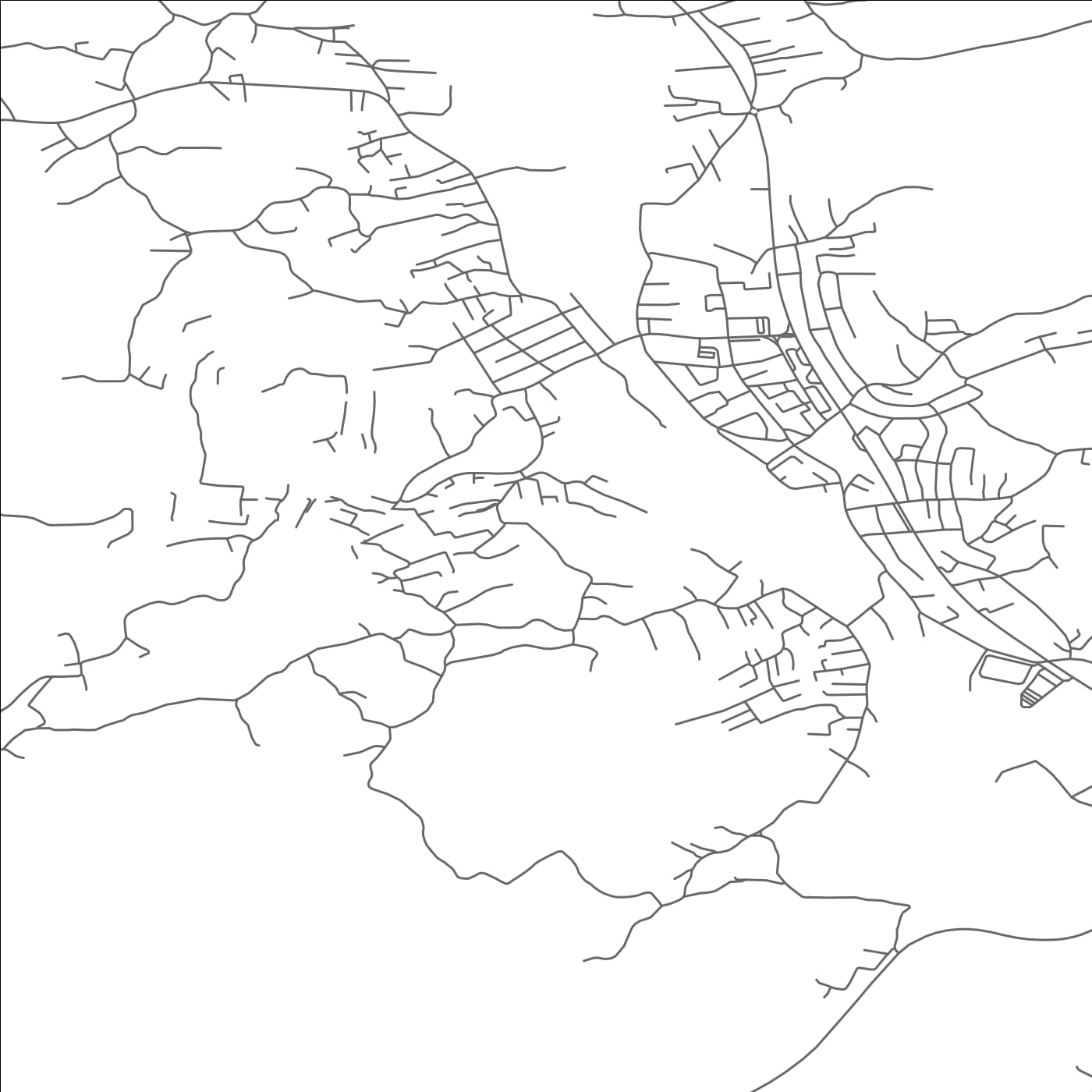 ROAD MAP OF SREBRENIK, BOSNIA AND HERZEGOVINA BY MAPBAKES