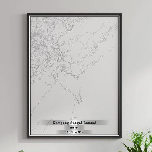 ROAD MAP OF KAMPONG SUNGAI LAMPAI, BRUNEI BY MAPBAKES