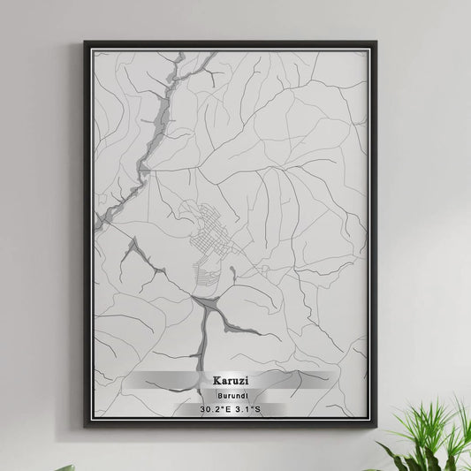 ROAD MAP OF KARUZI, BURUNDI BY MAPBAKES