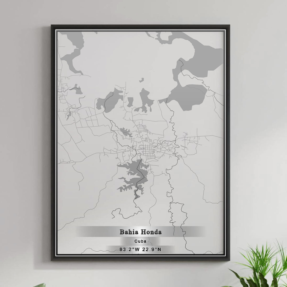 ROAD MAP OF BAHIA HONDA, CUBA BY MAPBAKES
