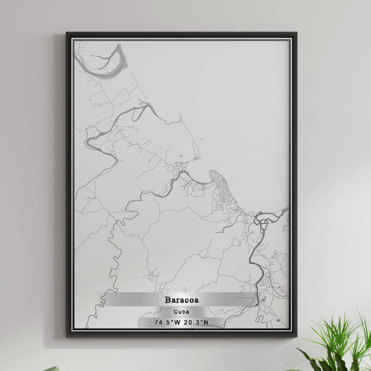 ROAD MAP OF BARACOA, CUBA BY MAPBAKES
