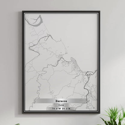 ROAD MAP OF BARACOA, CUBA BY MAPBAKES