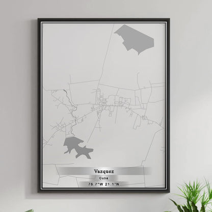ROAD MAP OF VAZQUEZ, CUBA BY MAPBAKES