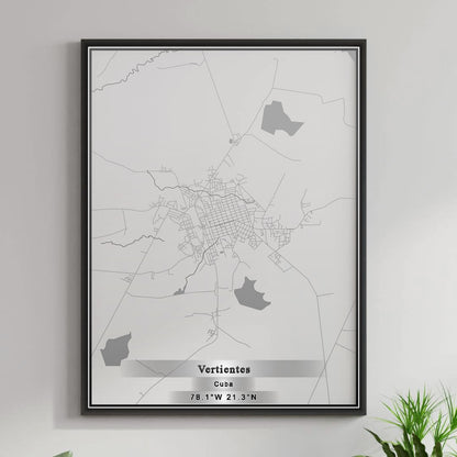 ROAD MAP OF VERTIENTES, CUBA BY MAPBAKES