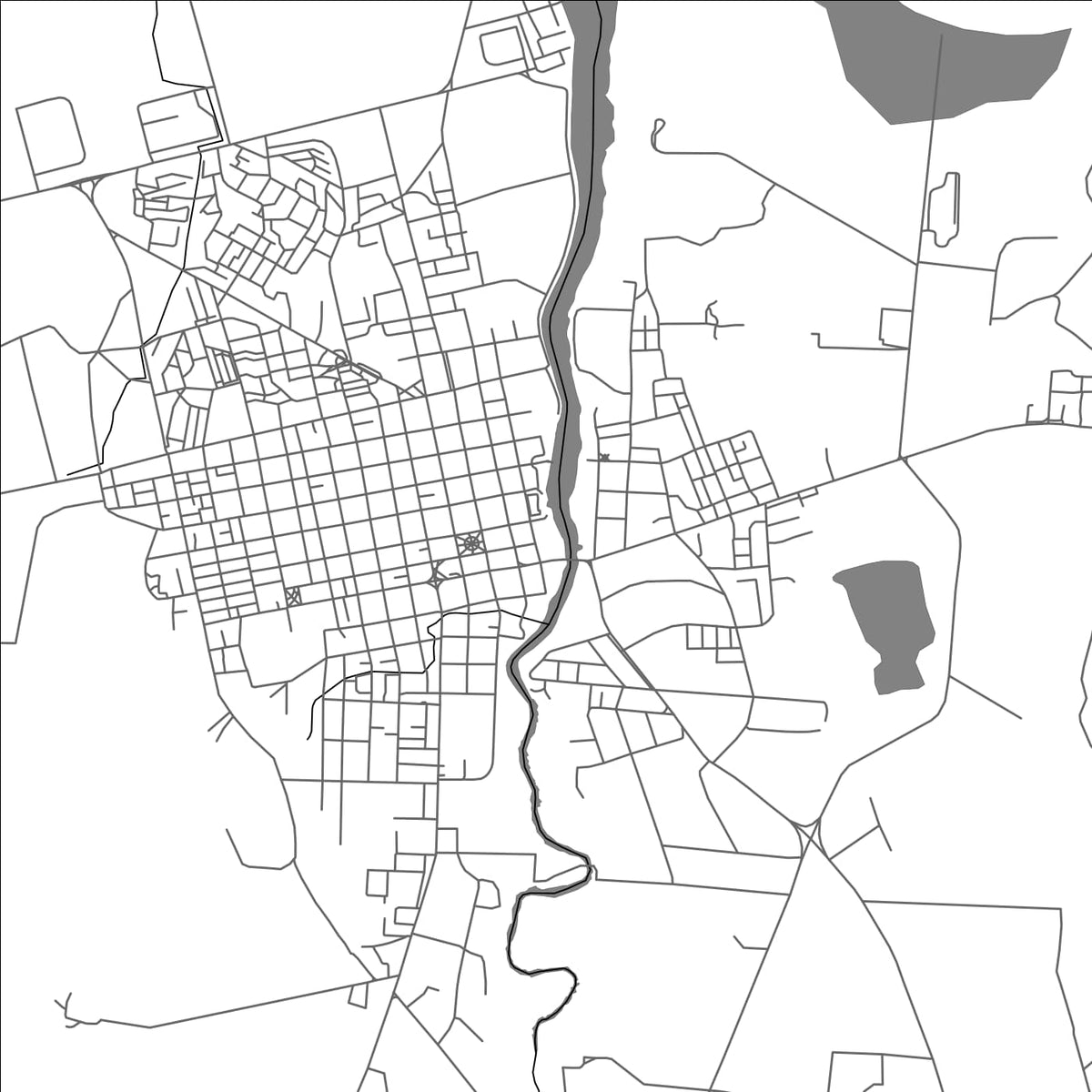 ROAD MAP OF NUEVA GERONA, CUBA BY MAPBAKES
