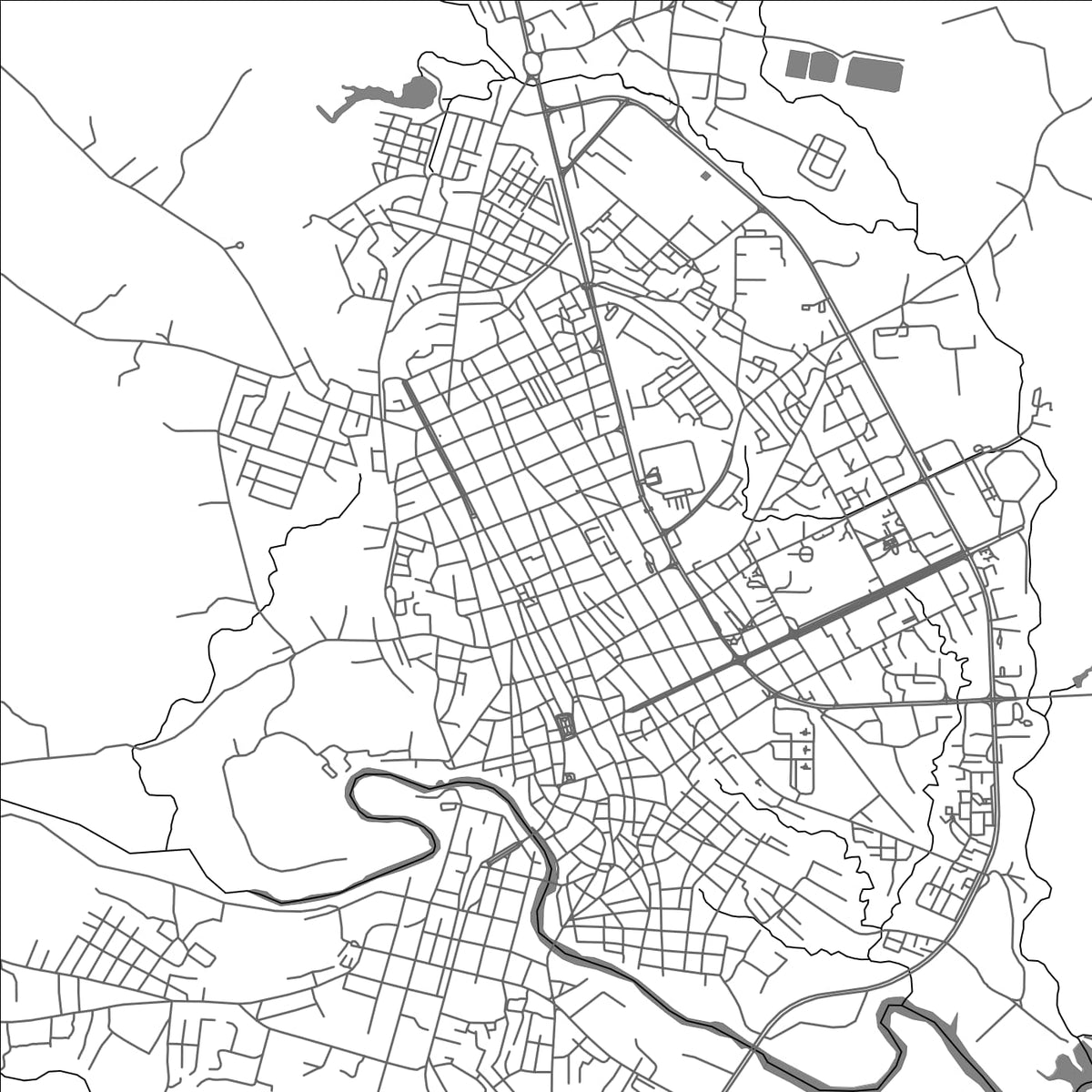 ROAD MAP OF SANCTI SPIRITUS, CUBA BY MAPBAKES