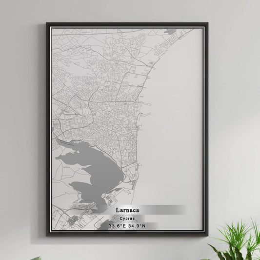 ROAD MAP OF LARNACA, CYPRUS BY MAPBAKES