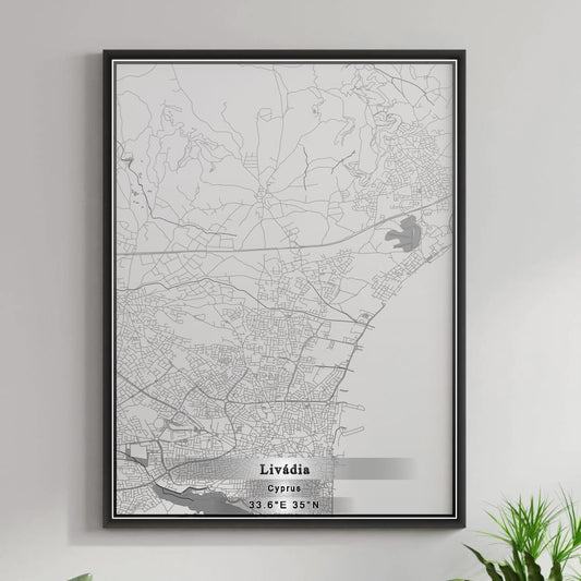 ROAD MAP OF LIVÁDIA, CYPRUS BY MAPBAKES