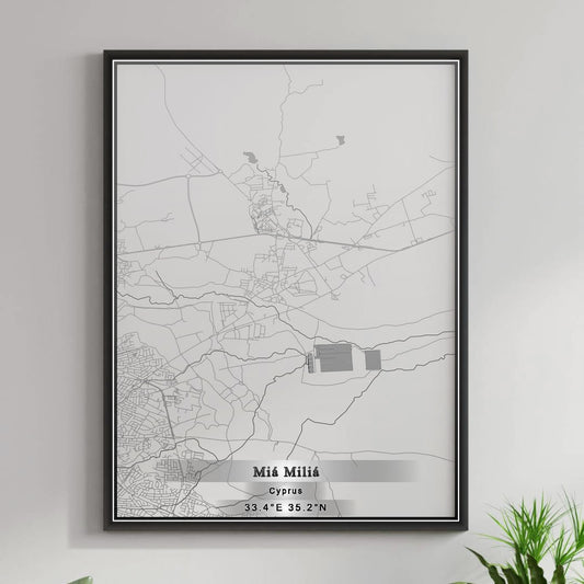 ROAD MAP OF MIÁ MILIÁ, CYPRUS BY MAPBAKES