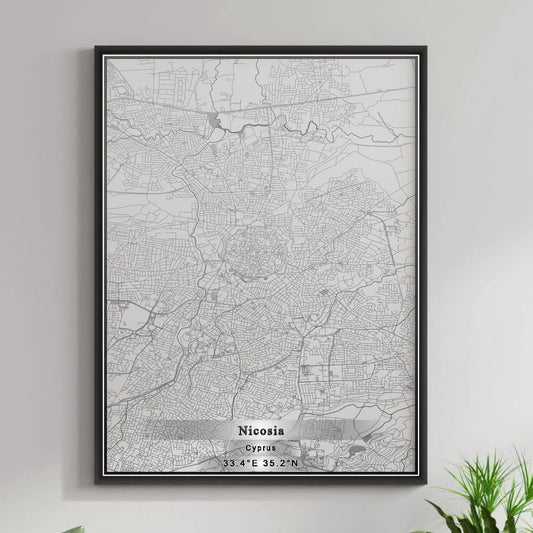ROAD MAP OF NICOSIA, CYPRUS BY MAPBAKES