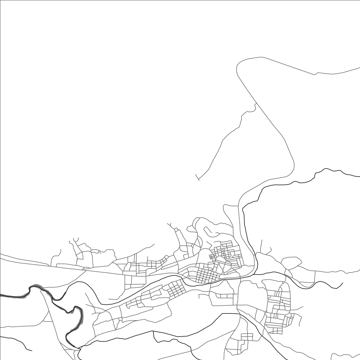 ROAD MAP OF DIKHIL, DJIBOUTI BY MAPBAKES