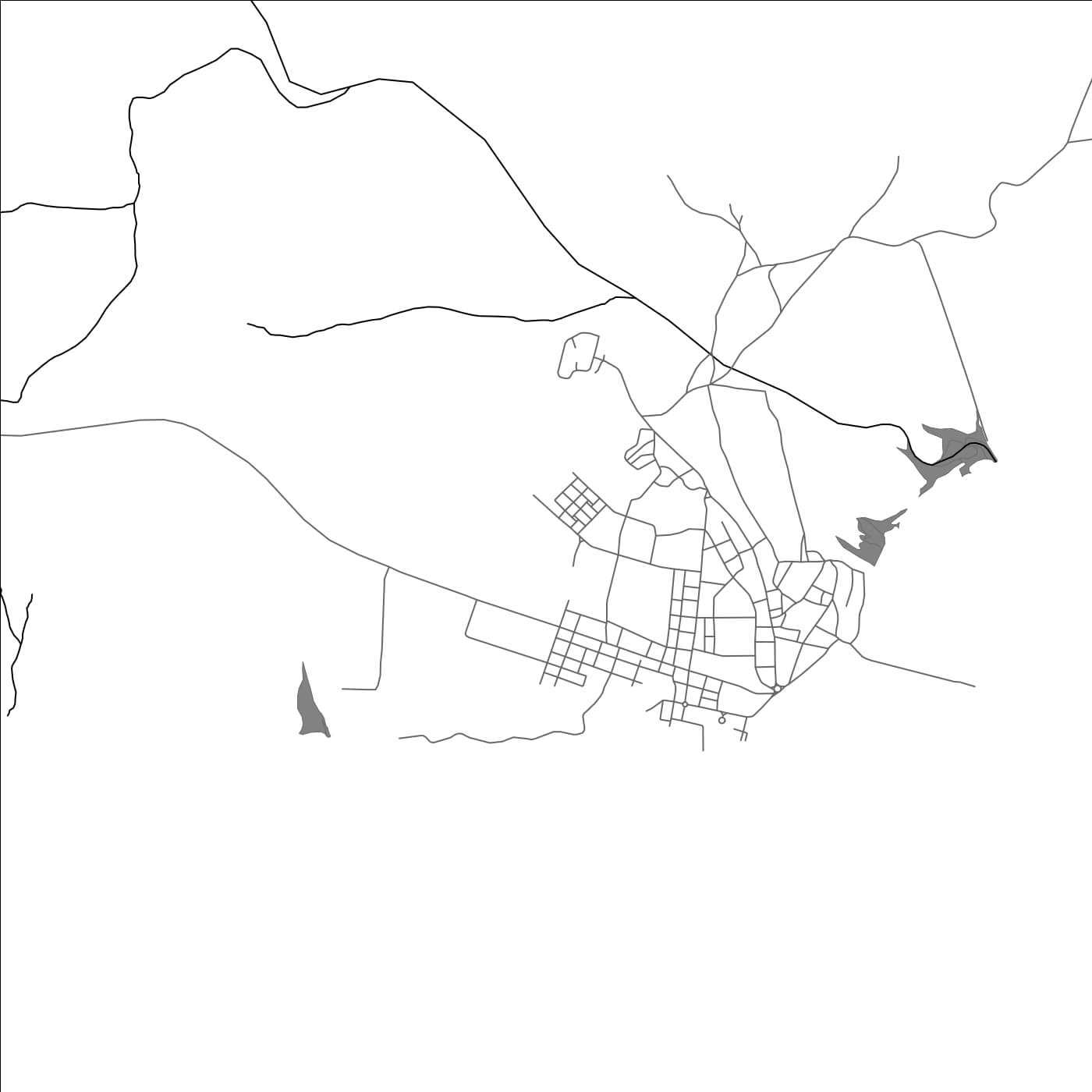 ROAD MAP OF OBOCK, DJIBOUTI BY MAPBAKES