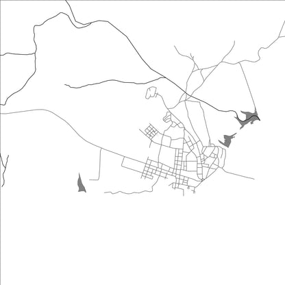 ROAD MAP OF OBOCK, DJIBOUTI BY MAPBAKES