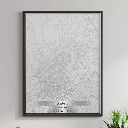 ROAD MAP OF AMBATO, ECUADOR BY MAPBAKES