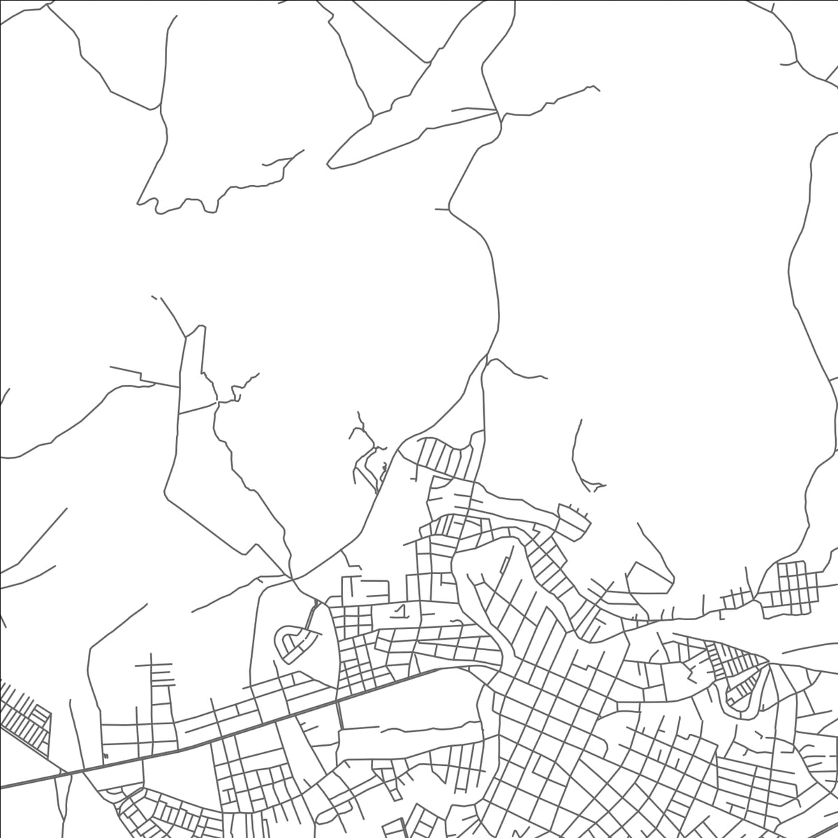 ROAD MAP OF CHONE, ECUADOR BY MAPBAKES