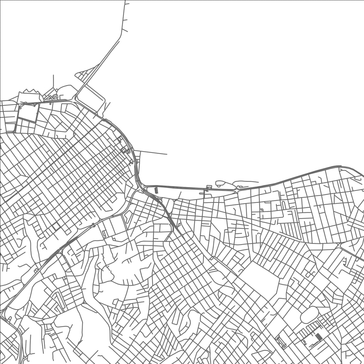 ROAD MAP OF MANTA, ECUADOR BY MAPBAKES