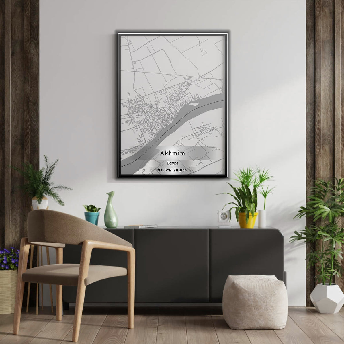 ROAD MAP OF AKHMIM, EGYPT BY MAPBAKES
