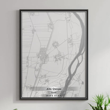 ROAD MAP OF ABU QURQAS, EGYPT BY MAPBAKES