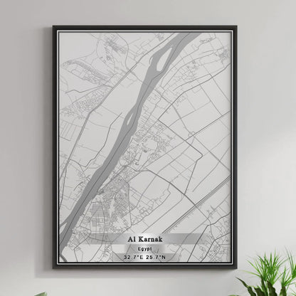 ROAD MAP OF AL KARNAK, EGYPT BY MAPBAKES