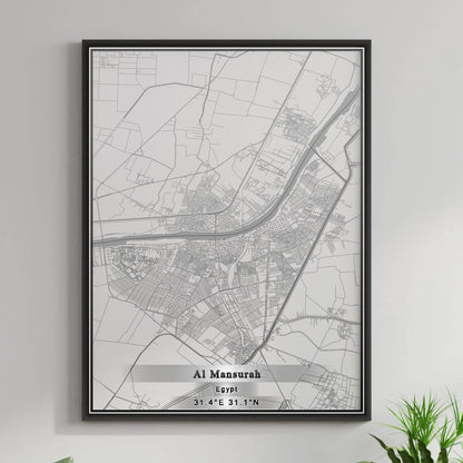 ROAD MAP OF AL MANSURAH, EGYPT BY MAPBAKES