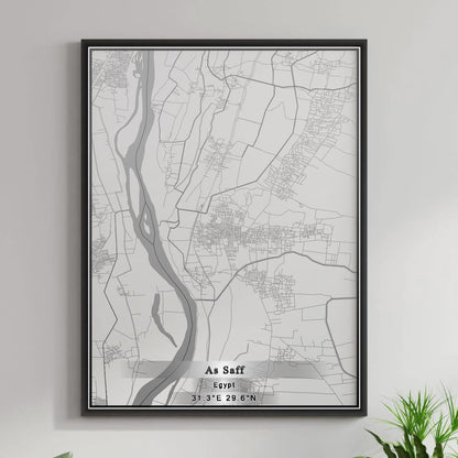 ROAD MAP OF AS SAFF, EGYPT BY MAPBAKES