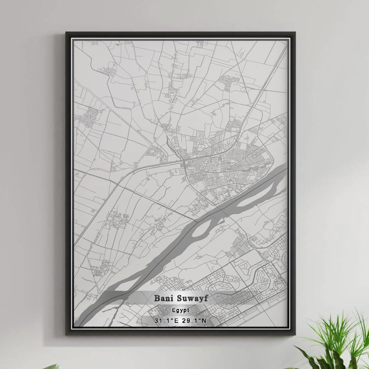 ROAD MAP OF BANI SUWAYF, EGYPT BY MAPBAKES