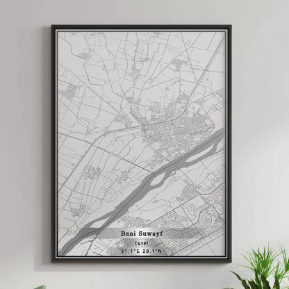 ROAD MAP OF BANI SUWAYF, EGYPT BY MAPBAKES