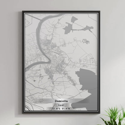ROAD MAP OF DAMIETTA, EGYPT BY MAPBAKES