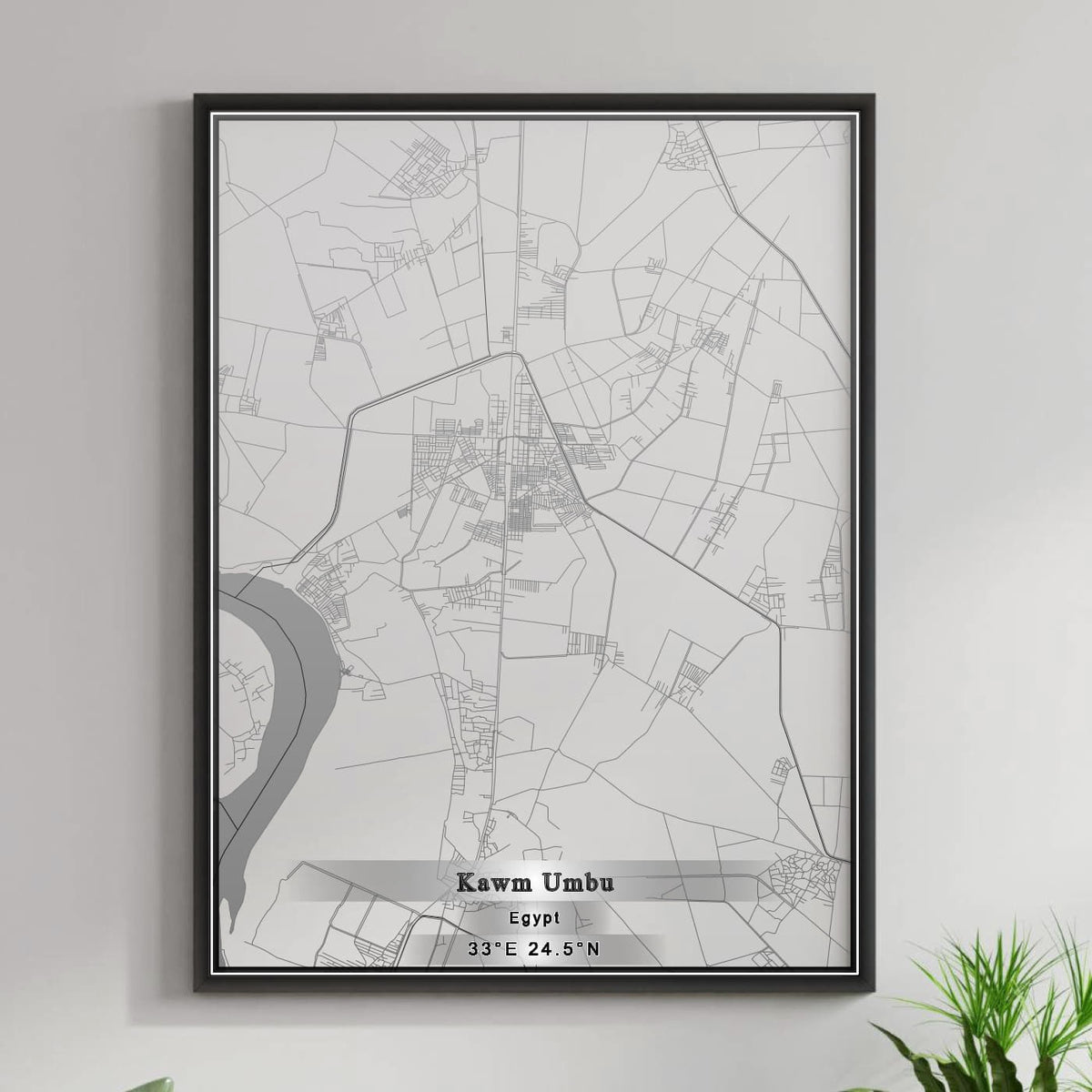 ROAD MAP OF KAWM UMBU, EGYPT BY MAPBAKES