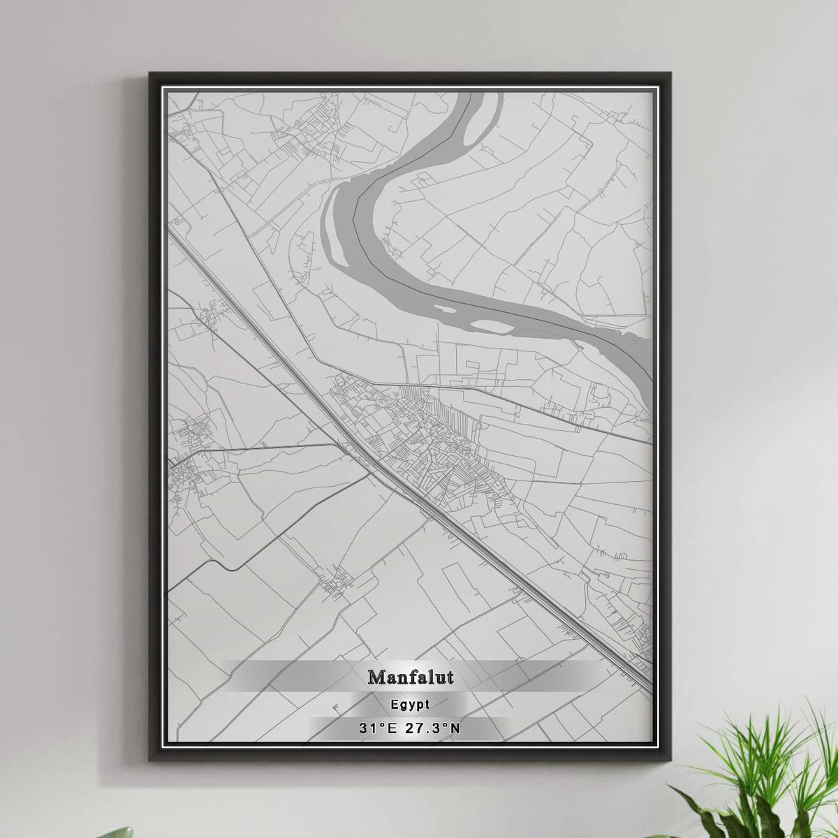 ROAD MAP OF MANFALUT, EGYPT BY MAPBAKES
