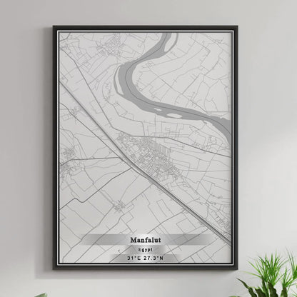 ROAD MAP OF MANFALUT, EGYPT BY MAPBAKES