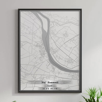 ROAD MAP OF NAJ` HAMMADI, EGYPT BY MAPBAKES