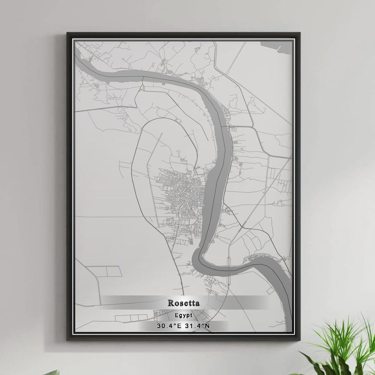 ROAD MAP OF ROSETTA, EGYPT BY MAPBAKES