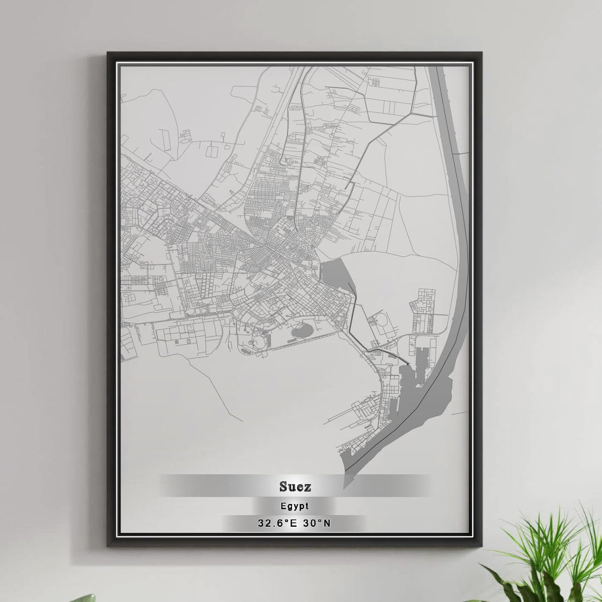 ROAD MAP OF SUEZ, EGYPT BY MAPBAKES