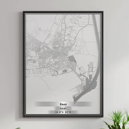 ROAD MAP OF SUEZ, EGYPT BY MAPBAKES
