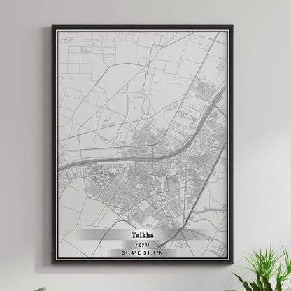 ROAD MAP OF TALKHA, EGYPT BY MAPBAKES