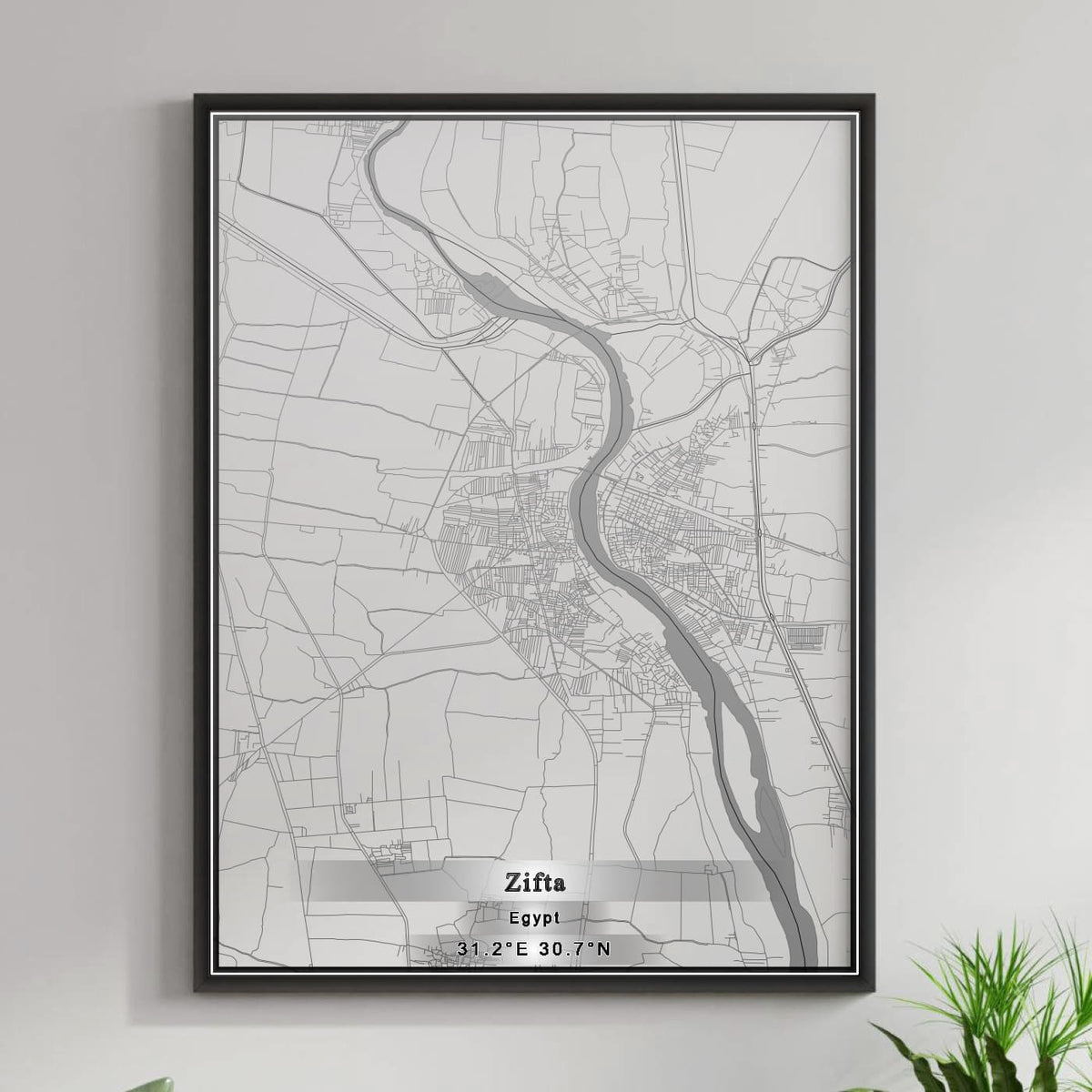 ROAD MAP OF ZIFTA, EGYPT BY MAPBAKES