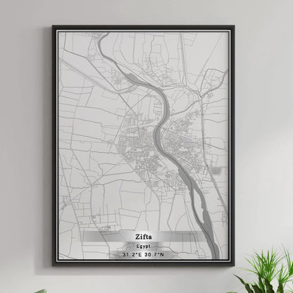 ROAD MAP OF ZIFTA, EGYPT BY MAPBAKES