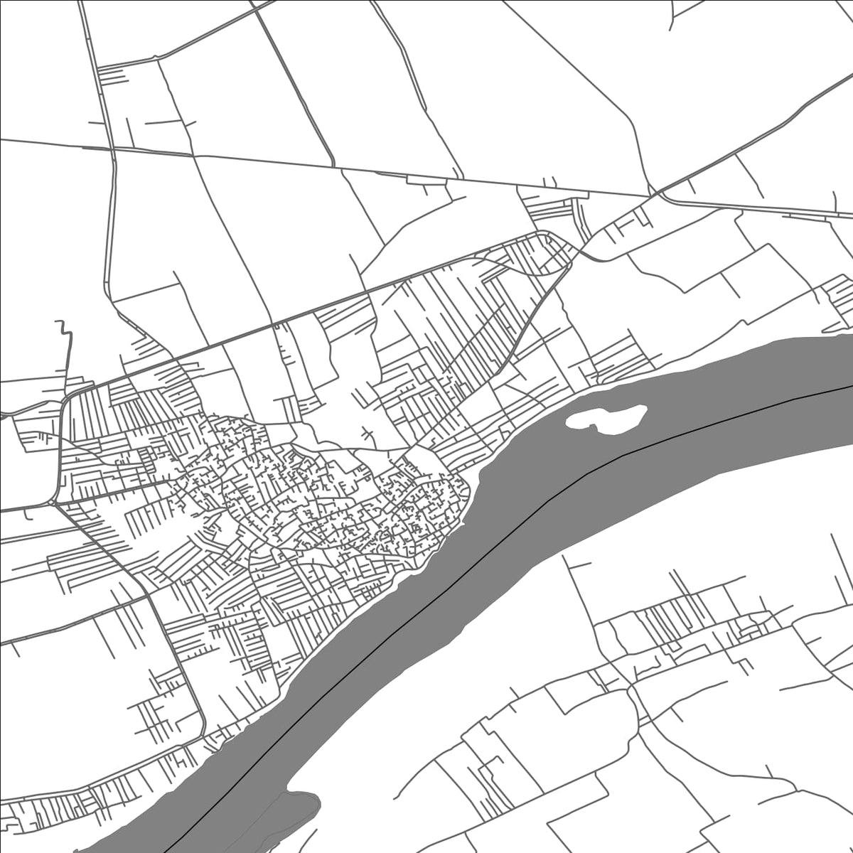 ROAD MAP OF AKHMIM, EGYPT BY MAPBAKES