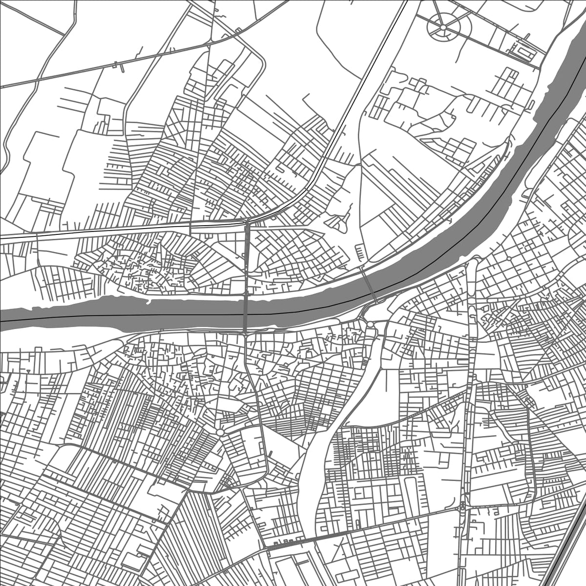 ROAD MAP OF AL MANSURAH, EGYPT BY MAPBAKES