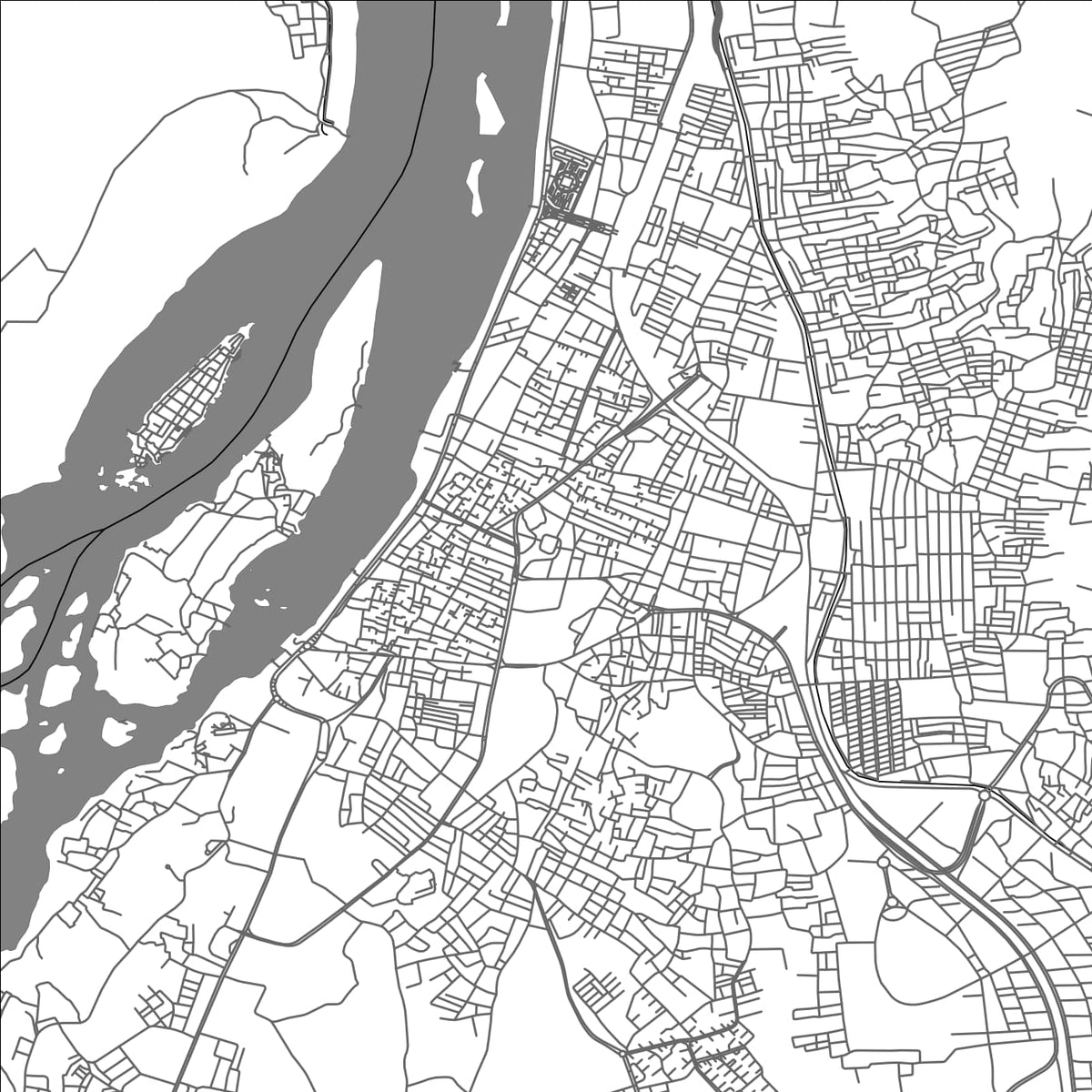 ROAD MAP OF ASWAN, EGYPT BY MAPBAKES